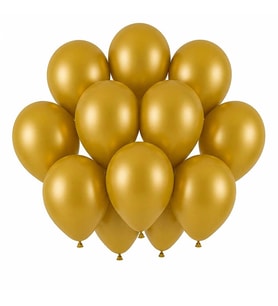 Altın Renk Lateks Pastel Balon (30 cm) - 12 Adet