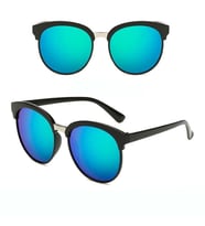 UV 400 Unisex Gözlük Mercury Reklektif Renkli Lensler Retro Gözlük Mavi