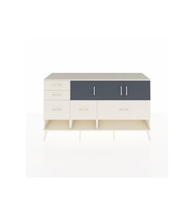 Kronos Konsol 3 Raflı 5 Çekmeceli 3 Kapaklı 176x59x99 Aytaşı-Antrasit/Aytaşı