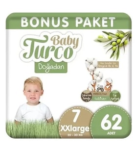 Nessiworld Doğadan Bebek Bezi Bonus Paket No:7 62 Adet