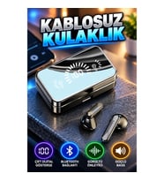 S20 Kablosuz Bluetooth Kulaklık Siyah Çift Dijital Göstergeli Gürültü Önleyici Bass Özellikli