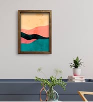 BK Gift Otel Odası Konseptli Doğal Masif Ahşap Çerçeveli Tablo 45x65cm-125