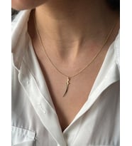 Kişiye Özel 925 Ayar Gümüş Tasarım Kılıç Kolye Şık Hediye Takı (Gold)