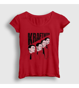Presmono Kadın Kırmızı Band Kraftwerk T-Shirt 445797tt