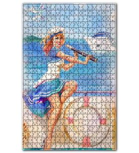 Cakapuzzle Çekici Denizci Kadın Resm Görseli Puzzle Yapboz MDF (Ahşap) (120 Parça)