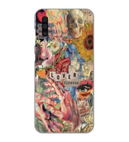 Samsung Galaxy A30S/A50/A50S Uyumlu Aesthetic Vintage Kolaj Desenli Şeffaf Telefon Kılıfı