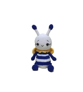 Saks Mavisi Miniş Arı Uyku Arkadaşı Amigurumi Organik Oyuncak
