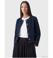 LC WAIKIKI İndigo Bisiklet Yaka Kadın Jean Ceket