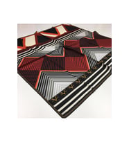 Geometrik Desen Black Seri Twill Eşarp Eşarp Askısı ile Birlikte 90x90 cm Siyah 