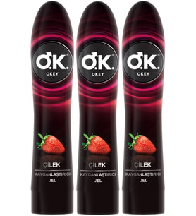 Okey Kayganlaştırıcı Jel 100ML Çilekli (3 Lü Set)