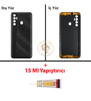 Tecno Yapıştırıcı Spark 7 Pro Mıknatıs Siyahı Yapıştırıcı B-7000 Yapıştırıcı Arka Kapak Arka Cam Batarya Kapağı Lazer Kesim Kapak Pil Kapağı Back Cover