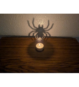 Cadılar Bayramı Minik Led Mumluk 12CM Örümcek