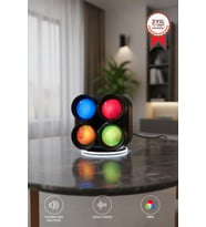 Bluetooth Speaker Kablosuz Hoparlör Led Işıklı 5 Watt USB Girişli Şarjlı Hoparlör GTS-1835 Siyah