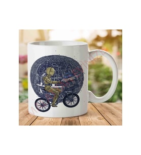 Star Wars Bisiklet Sepette Robot İki Tarafı Baskılı Kupa Bardak.jpg