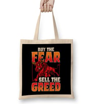 Investing Buy The Fear Sell The Greed Stock Market Bez Çanta Uzun Saplı