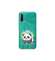 Redmi 9T ile Uyumlu Splash Panda Tasarımlı Şeffaf Silikon Kılıf
