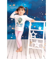Pia Baby Premium %100 Pamuk İsme Özel Çocuk Pijama Takımı 1-8 Yaş 5058-14 (Pembe)