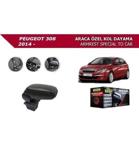 Peugeot 308 Araca Özel Kol Dayama 2014- Siyah (Niken) (Karışık)