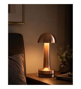 Dokunmatik Mantar Formlu LED Masa Lambası – 3 Işık Seviyeli Bronz Gece Lambası