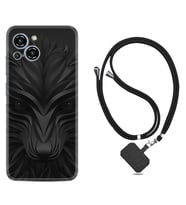 Reeder S23 Max Pro Kılıf Resimli Boyun Askılı İpli Desenli Silikon Black Fox 1325