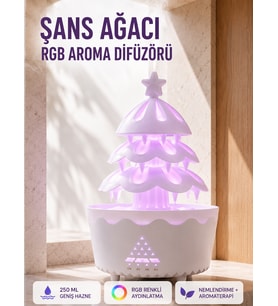 Şans Ağacı 250 ML Ultrasonik Ha Nemlendirici RGB Işıklı Aroma Difüzörü