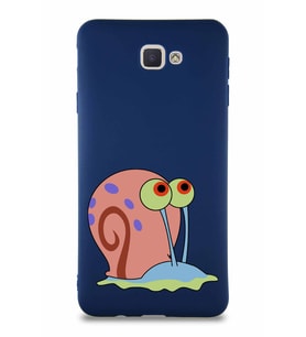 Samsung Galaxy J7 Prime 2 Soft Premier Kapak Salyangoz Gary Tasarımlı Silikon Kılıf - Lacivert (Şeffaf)