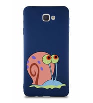 Samsung Galaxy J7 Prime 2 Soft Premier Kapak Salyangoz Gary Tasarımlı Silikon Kılıf - Lacivert (Şeffaf)