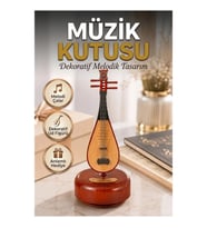 Ud Figürlü Melodi Çalan Dekoratif Müzik Kutusu – Kültürel Tasarımlı Sanatsal Obje