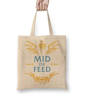 League of Legends Mid Or Feed Bez Çanta Uzun Saplı