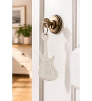Gitar Figürlü Anahtarlık Müzik Temalı Unisex Aksesuar