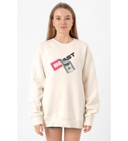 Mr Beast Dollar Bill Ekru Kadın 2ip Sweatshirt