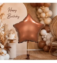 Kahverengi Yıldız Folyo Balon 18 İnç 45 cm Doğum Günü Parti Süsü Dekorasyon Balonu