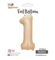 1 Rakam Karamel Folyo Balon 34"