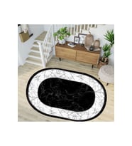 Eliana Home Baskılı, Yıkanabilir Kaymaz Taban Oval Halı TYC00515952299 100x150 cm (Siyah)
