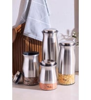 Perotti Inox 4 Boy Saklama Kabı ve Kavanoz Seti