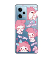 Redmi Note 12 Pro 5G Uyumlu Melody Kuromi Desenli Şeffaf Telefon Kılıfı