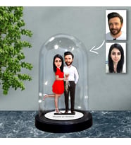 KİŞİYE ÖZEL EVLİ, SEVGİLİ, ÇİFT TASARIMLI IŞIKLI KARİKATÜR FANUS BİBLO FN65