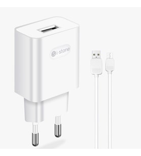 i-Stone Stn-113 18W Hızlı Şarj Adaptörü + Micro USB Kablo Beyaz