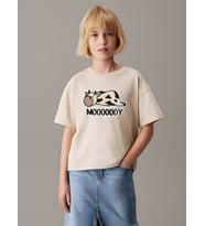 Çocuk Moody Baskılı Pamuklu Tshirt (Bej)