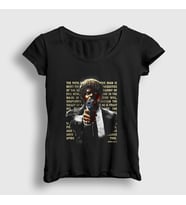 Presmono Kadın Siyah Ezekiel Film Pulp Fiction T-Shirt 249072tt