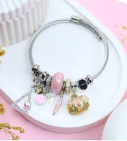 Kişiye Özel Charm Çelik Bileklik (Model 4)