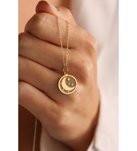 Kişiye Özel 925 Ayar Gümüş Minimal Hilal Kolye (Gold)