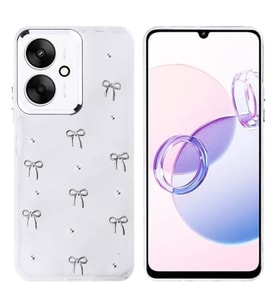 Coverzone Xiaomi Poco C65 ile uyumlu K?l?f Airbag K�?eli 2mm Kamera �?k?nt? Korumal? Simli ?effaf Bask?l? Z-Kutup Kapak Fiyonk