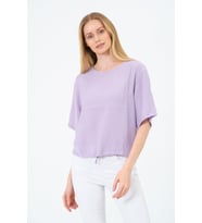 Bisiklet Yaka Oversize Kadın Bluz