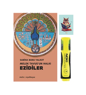 Melek Tavusun Halkı Ezidiler-Sabiha Banu Yalkut Metis Yayıncılık-Sarı Fosforlu Kalem - Defterli Seti (Krem)