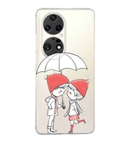 Huawei P50 Pro Uyumlu Kapak Aşk Tasarımlı Şeffaf Silikon Kılıf