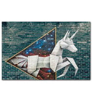 Cakatablo Grafiti Origami Sokak Sanatı Görseli MDF Tablo