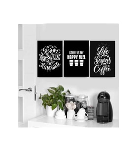 Mutfak Kahve Köşesi coffee menü Yazılı fincan kupa Dekor Konsept Tablo MDF Baskı(19x28cm)set tablo