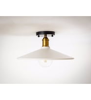 RİOLİGHT RETRO TEKLİ METAL PLOFONYER AVİZE ŞAPKA ÇAPI: 38CM (Siyah)