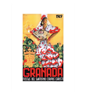 1949 Ispanya Granada Corpus Christi Festival Posteri Tablo Ahşap Poster Dekoratif
